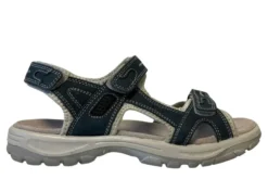 Trekkingsandaler dame i denimfarget skinn str. 38