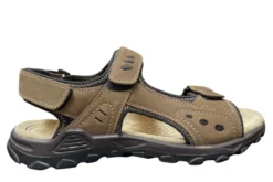 Trekkingsandaler herre brunt skinn str. 45