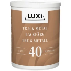 Tre- & metallmaling vannbasert grå 0,75 l - Luxi