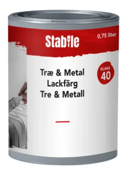 Tre- & metall motehvit maling 0,75 liter - Stabile