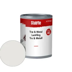 Tre- & metall motehvit maling 0,75 liter - Stabile