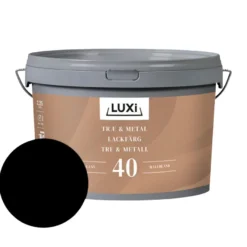 Tre- og metallmaling svart 2,5 liter - Luxi