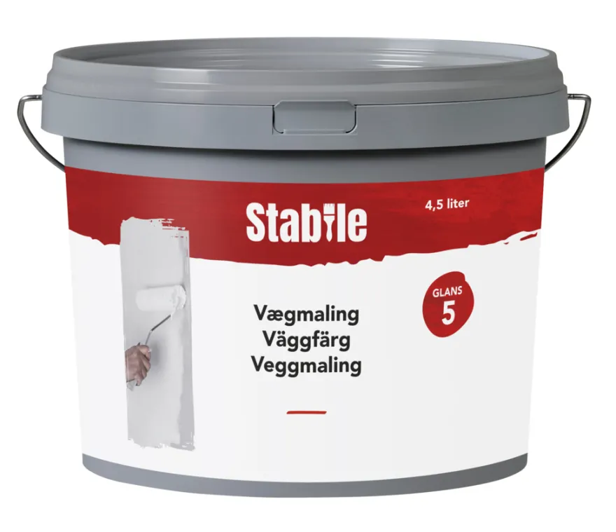 Veggmaling 5 hvit 4,5 liter - Stabile